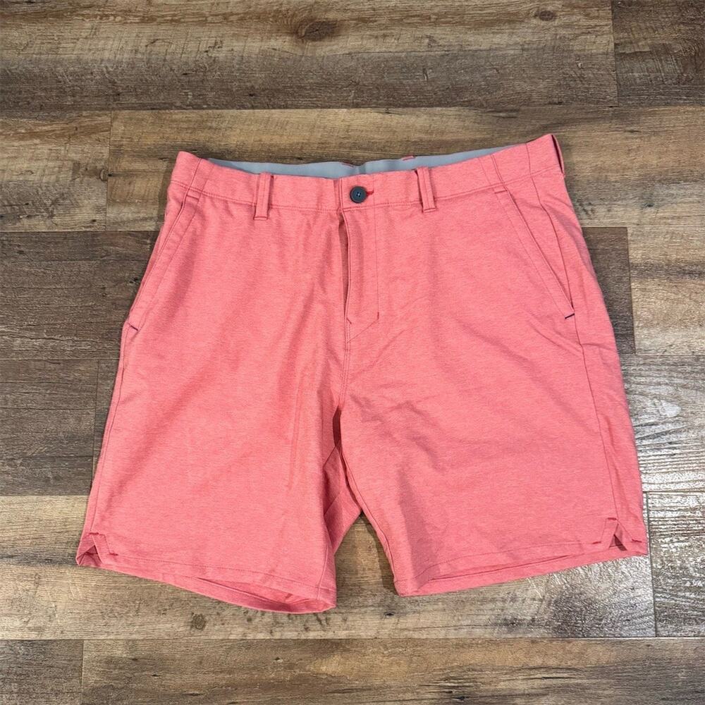 Tommy Bahama Hybrid Performance Shorts Coral Pink 36 Golf Preppy 8" Inseam READ